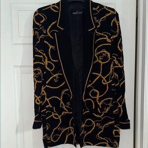 Carole Little Black and Gold Artistic Blazer
